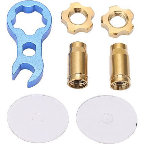7-teiliges Set Presta-Ventilkappen aus Titanlegierung von RISK für Fahrräder – Hochfest, Gold (1/5)