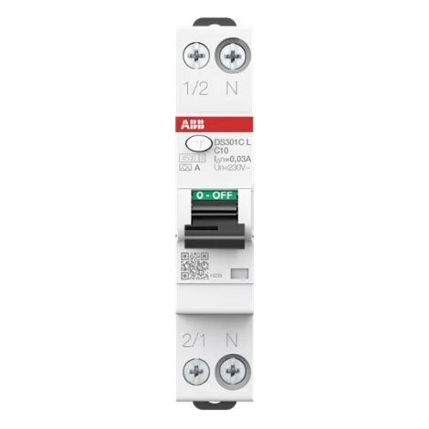 Magnetotermico differenziale 1P+N 6A C tipo A 4.5kA ABB DS301CLC6A30