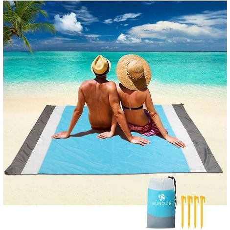 Tapis de plage étanche 200 210cm Couverture de camping Couverture de plage extérieure lavable et tapis de pique-nique anti-sable pour pique-nique Randonnée Camping Plage Voyage-LIAIKI (1/4)