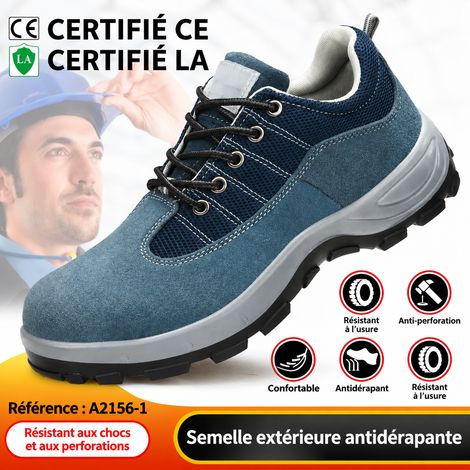 Chaussures de sécurité homme taille 40 modèle patchwork résistant embout acier a2156-1 40 31,5 × 20,3 × 11,2 cm 1,2 kg – Livraison gratuite