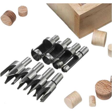 Holzdübelschneider – Set mit 8 Bits 6/10/13/16 mm – Titanbeschichteter Kohlenstoffstahl – Sauberer Schnitt für konische Dübel (1/5)