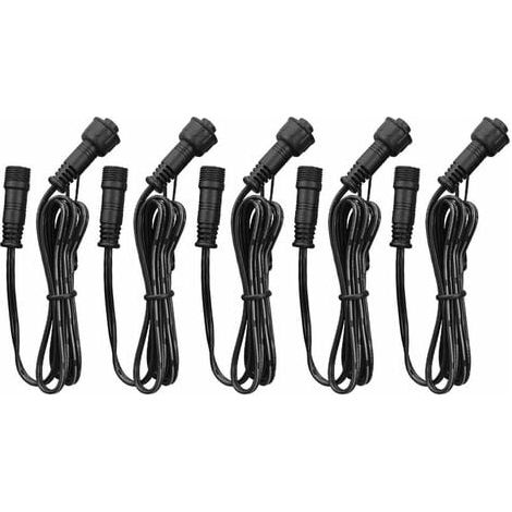 Cable de extensión para focos LED empotrables, impermeable IP67, 1 m/3,3 pies, 2 pines, con conectores macho y hembra, paquete de 5 FDC (1/5)