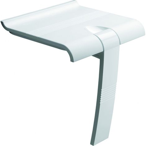 Asiento de ducha abatible Arsis con asiento blanco - pie blanco