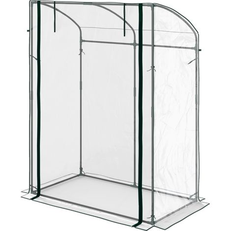 Invernadero túnel transparente con puerta 128 x 70 x 170 cm, estructura de acero (1/4)