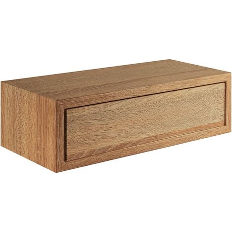 Estante de pared con cajón, mesita de noche suspendida, estante de pared, roble tabaco, 45 x 14,3 x 23,7 cm - Legolo Maxi (1/4)