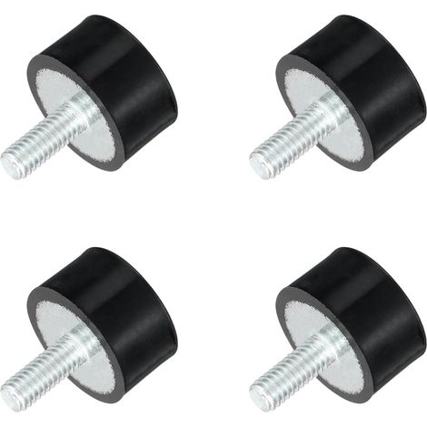 Supports en Caoutchouc Filetés M4, Isolateurs de Vibrations, Amortisseur Cylindrique avec Tiges 15 x 8mm 4 Pièces (1/5)
