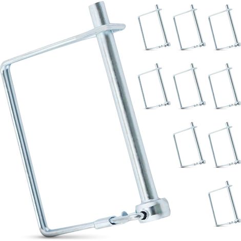 Lot de 10 goupilles de verrouillage de l'arbre PTO carré diamètre 1/4 pouce, goupille de verrouillage de barre pour attelages de ferme et de jardin (1/5)