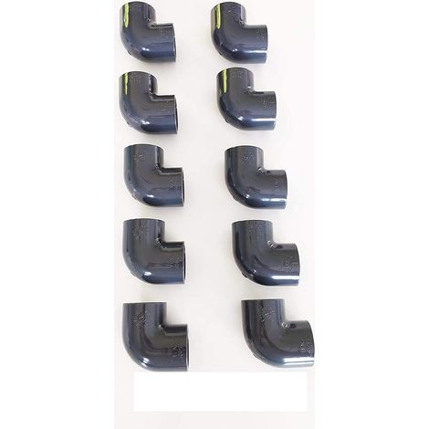Lot de 10 Coudes PVC Pression 90° / 32mm intérieur F/F PN16 / Piscine et arrosage / 32 mm Manchon