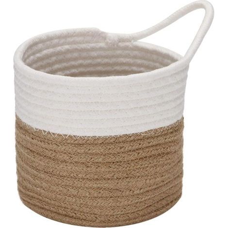 pair 1 paquet de paniers suspendus en corde de coton, petit panier de rangement tissé de 6,7 pouces, sac suspendu pour vélo, jardinière en tissu-Fei Yu