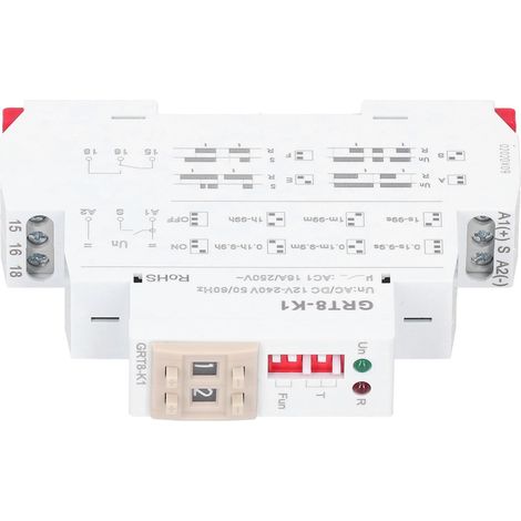 Relais temporisé numérique GRT8-K1, 4 modes de retard, composants électroniques, AC/DC 12V-240V 50/60Hz (1/5)