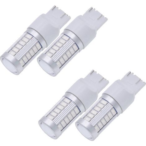 7443, T20 Ampoules LED Rouges 900 Lumens Clignotants Super Lumineux Clignotant A L'Arret Du Frein de Stationnement, Feu de Recul, Ampoule de Queue (1/2)