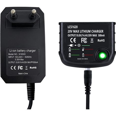 Chargeur Batterie LCS1620 pour Batterie Li ION Black & Decker 10,8V/14,4V/20V LB20 LBX20 LBXR20 LBXR20 OPE LBX4020 LB2X4020 LBXR2020 OPE LB2X3020 OPE (1/5)