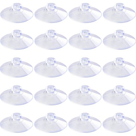 Lot de 20 ventouses transparentes en PVC sans crochets (1/4)