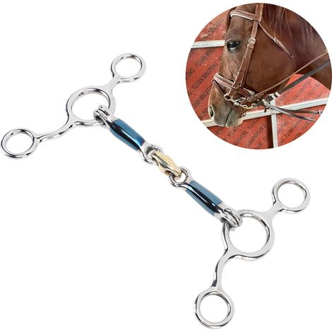 Embout buccal en acier inoxydable de 125 mm pour cheval, mors, foret de raccordement, embout buccal, accessoires de jardinage et d'élevage (1/5)