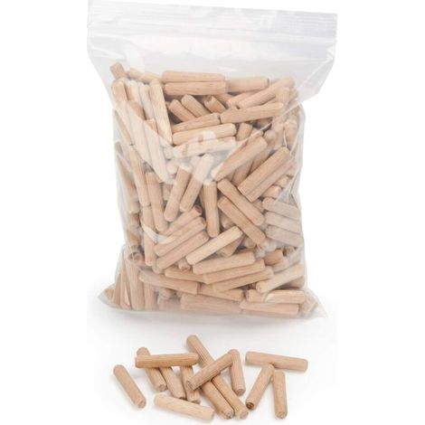 400 pcs de cheville bois 8 mm x 50 mm - goujon bois de hêtre massif idéal pour fraise à bois - convient pour gabarit de percage/guide de percage