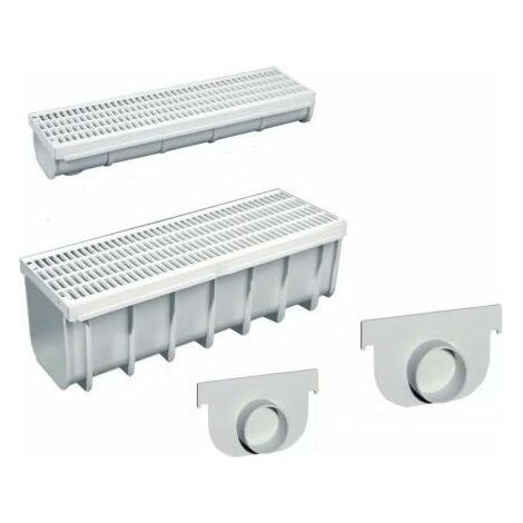 CANALETTA DI SCOLO IN ABS CON GRIGLIA COMPONIBILE - TUTTE LE MISURE Canaletta C/Griglia 13x50x H7,5 cm (1/2)