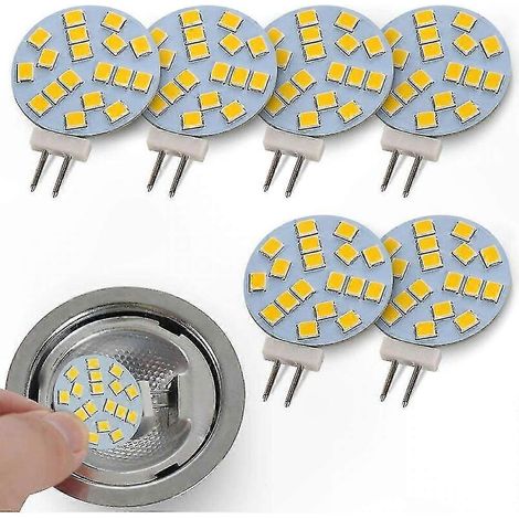 warmweiße G4-LED-Lampen, 2 W (entspricht 20 W Halogenlampe), 12 V AC/10–30 V DC, Einbau-Unterbauleuchten, 6er-Packung (1/5)