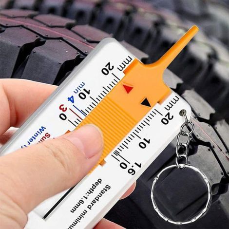 4 Pièces Jauge de Profondeur pour Pneus 0-20 mm Outil de Mesure avec Porte-clés (1/4)