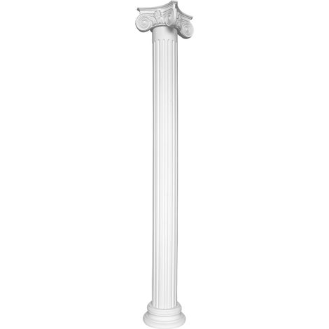 Säulen und Halbsäulen rund kanneliert Stuck Auswahl 180mm N3318: Rund, Komplettset 2