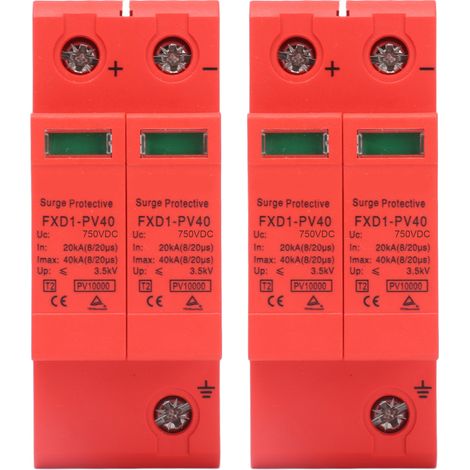 2 Pièces Parafoudre Photovoltaïque DC 2P 40KA avec Signal à Distance FXD1-PV40750V (1/5)