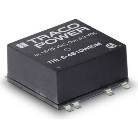 TracoPower THL 6-2411WISM Convertitore DC/DC SMD 24 V/DC 5.1 V/DC 1.2 A 6 W Num. uscite: 1 x Contenuto 1 pz. (1/2)