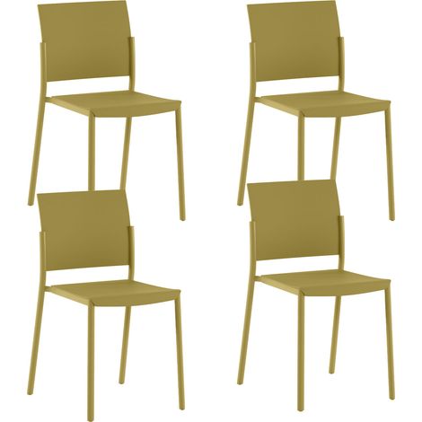 Set 4 Sedie Venus 52,5x55x81 cm in Polipropilene Senape (1/5)