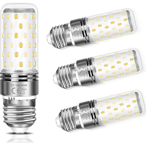 APEX 4 Pack Ampoules LED 16W En Forme D'épi De Maïs, Ampoules LED E27 à Visser, Blanc Neutre 4000K, Basse Consommation Pour Sous-Sols (1/5)