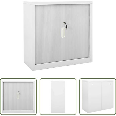 vidaXL Schrank -  Schiebetürenschrank Grau 90x40x90 cm Stahl (1/5)