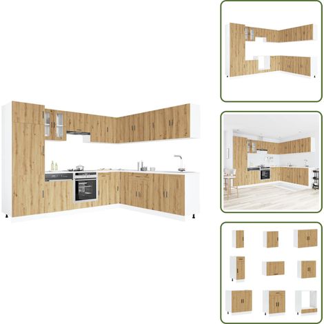 14-tlg. Küchenschrank-Set Porto Artisan-Eiche Holzwerkstoff - Küchenschrank-Set - Küchenschrank-Sets - Küchenzeile Einbauküche - Küchenschrank (1/5)