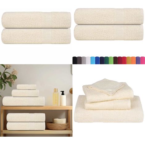 vidaXL Badetücher 2 Stk. Creme 100x150 cm 360 g/m² 100% Baumwolle (1/5)