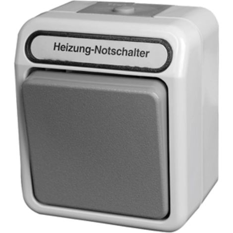 Interrupteur chauffage Merten IP 44 AQUASTAR, gris clair, 2 pôles
