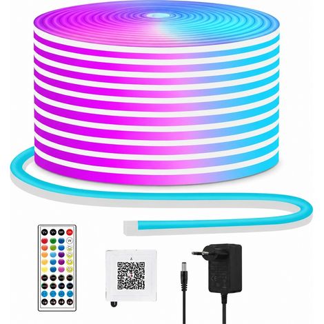 Bande LED néon RGB, 15 m, 900 LED, application et télécommande, étanche IP65 (1/5)