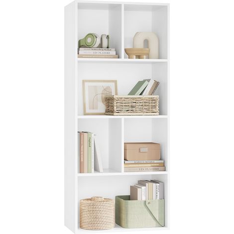 Bibliothèque Étagère de Rangement en MDF pour Salon, 6 Compartiments,50x29x121cm (1/5)