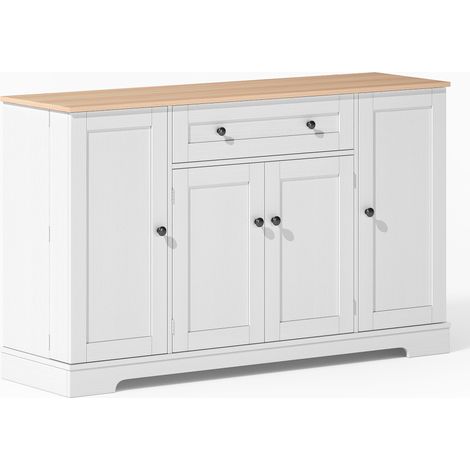 Credenza da cucina multifunzione 138 cm con cassetto, 4 ante e ripiani regolabili in MDF HOMVRA (1/5)