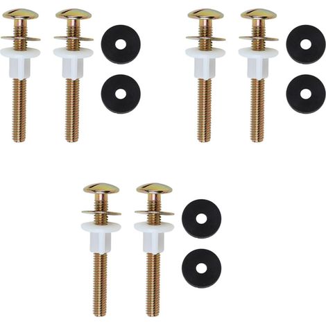Toilet Seat Screw Replacement Kit, 6 Pieces Steel (1/5)