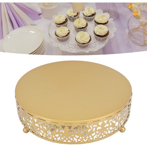 Accessoires de table de mariage de style européen : plat à gâteau rond, présentoir à gâteau haut en fer forgé, assiette à fruits, plateau à dessert (taille moyenne). (1/5)