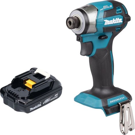 Llave de impacto sin cable Makita DTD 173 Y1 18 V 180 Nm 1/4" sin escobillas + 1x batería recargable 1,5 Ah - sin cargador