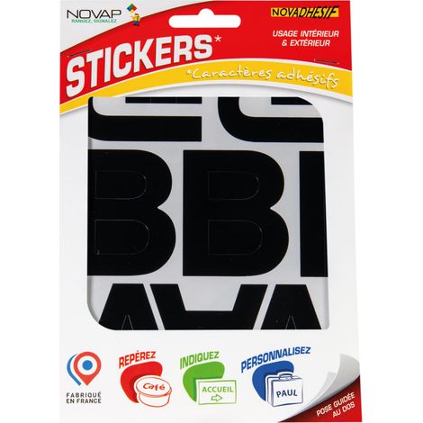 Lettres autocollantes 60mm Noir NOVADHESIFS - 4370620 (1/6)