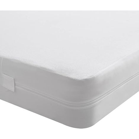 Housse de Matelas Fermeture,140x200x20cm Blanc (1/5)