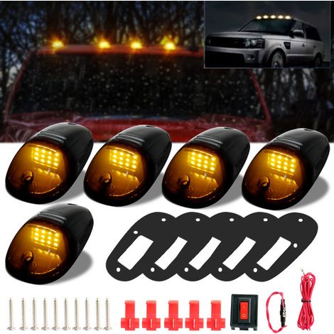 5 PièCes SéRies 12 LED Cabine de Voiture Projecteurs de Toit pour le Camion SUV LED DC 12V Lampe à Lentille FuméE Noire LumièRes Externes de Voiture (1/5)