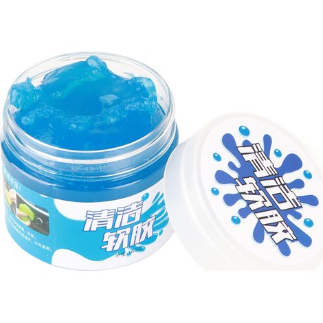 Gel nettoyant universel pour voiture (160 g), idéal pour le nettoyage intérieur et extérieur, y compris pour les claviers et autres appareils ménagers (bleu).