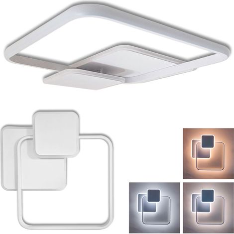 Plafoniera lampadario LED 36W /39W/48W Rotonda o quadrata , Colore Regolabile 3D 48 Watt
