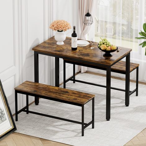 Set tavolo bar 110x60x75 cm in legno nero salvaspazio per cucina FloraGrace (1/5)