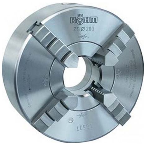Mandrin à 4 mors, dispositif de centrage cylindrique, DIN 6350, corps en fonte ZG, Taille Ø : 160 mm, Ø de perçage traversant 42 mm, Vitesse max. 4600 tr/m (1/2)