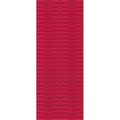 Panneau mural douche en alu-composite VIPANEL - Carrelage Décor Avantgarde Rouge - Finition Brillant - 100x255cm (1/5)