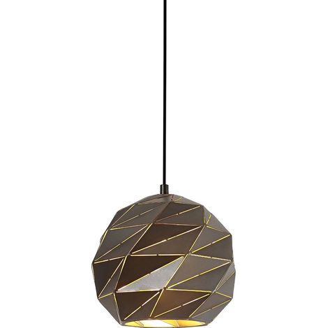 Lámpara colgante Palermo 1 E27 color antracita italux PND-2424-1S-GR+GD (1/3)