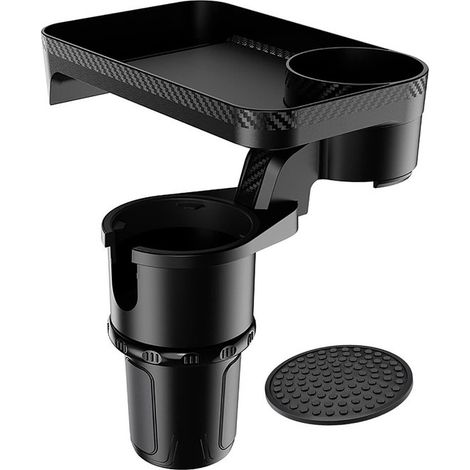 Porte-gobelet multifonctionnel Dailygoody - Base ajustable - Noir - Rotation à 360° - Idéal pour la voiture - Pratique en déplacement (1/5)