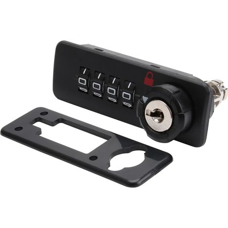 Serrure à Code Mécanique Chiffres Abs Noir pour Armoires de Bureau Verrou sans Clé Sécurisé pour Meubles Rangements Boîtes aux Lettres (1/5)