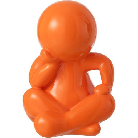 Statuette Déco Unie "Marcel" 35cm Orange Foncé (1/5)