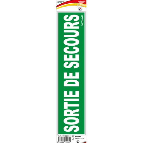 Panneau Sortie de secours - Vinyle adhésif 330x75mm - 4230634